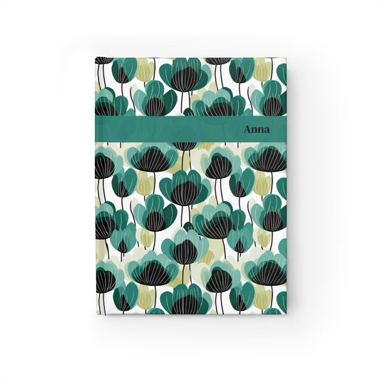 Nordic Floral Green Journal - Ruled Line
