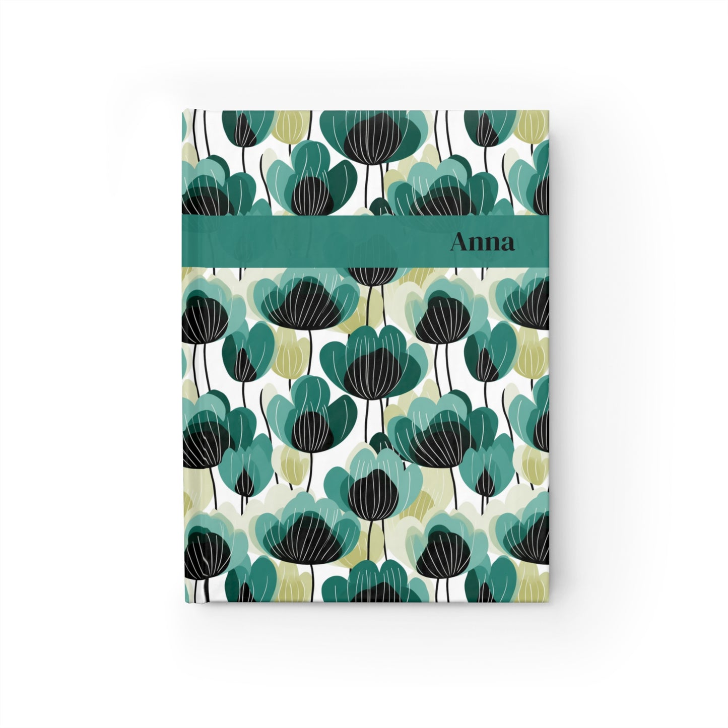 Nordic Floral Green Journal - Ruled Line