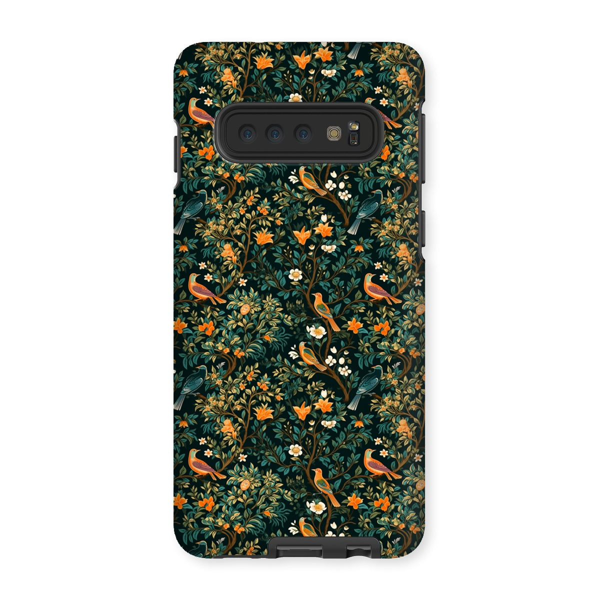 Midnight Birds Floral Tough Phone Case