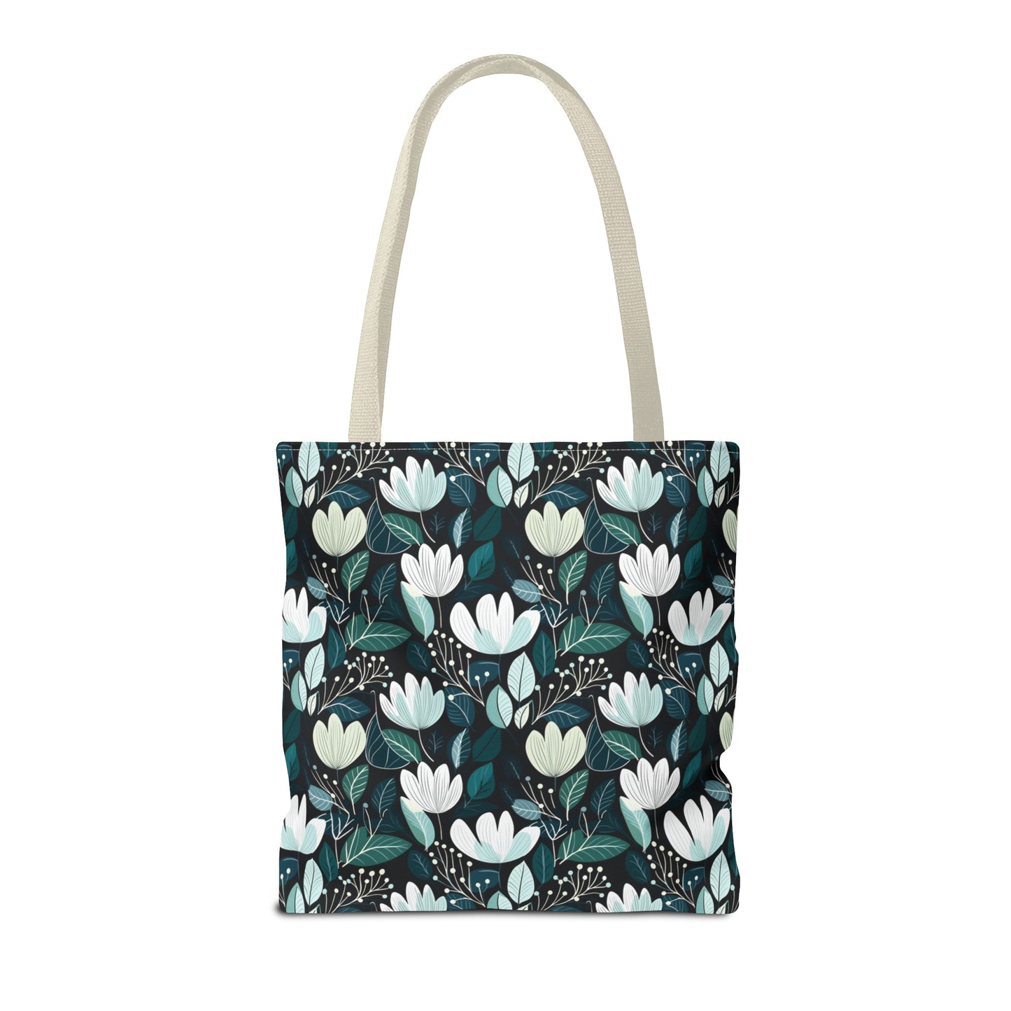 Nordic Floral Dark Tote Bag