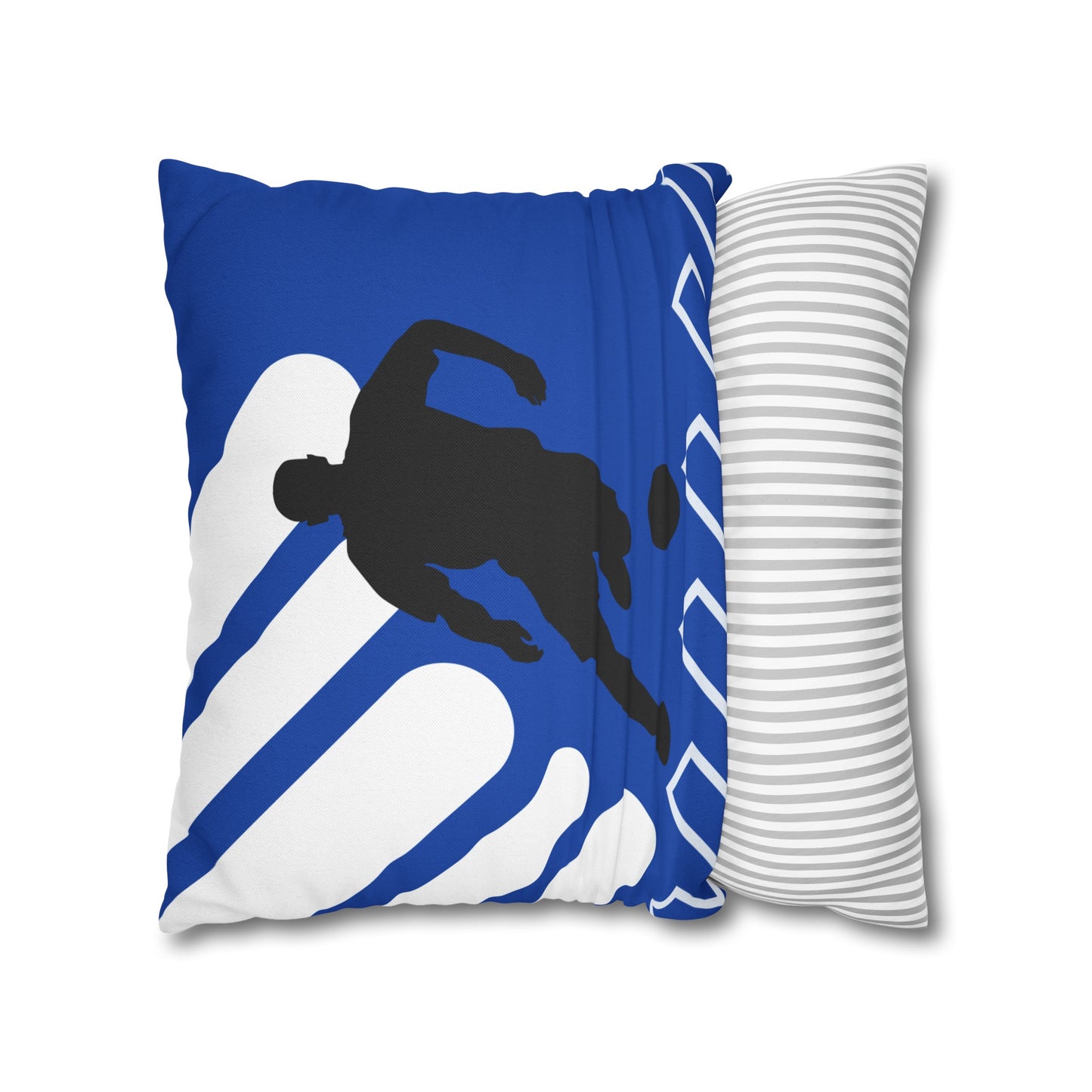 Football Badge Square Pillowcase - Red, Blue, White