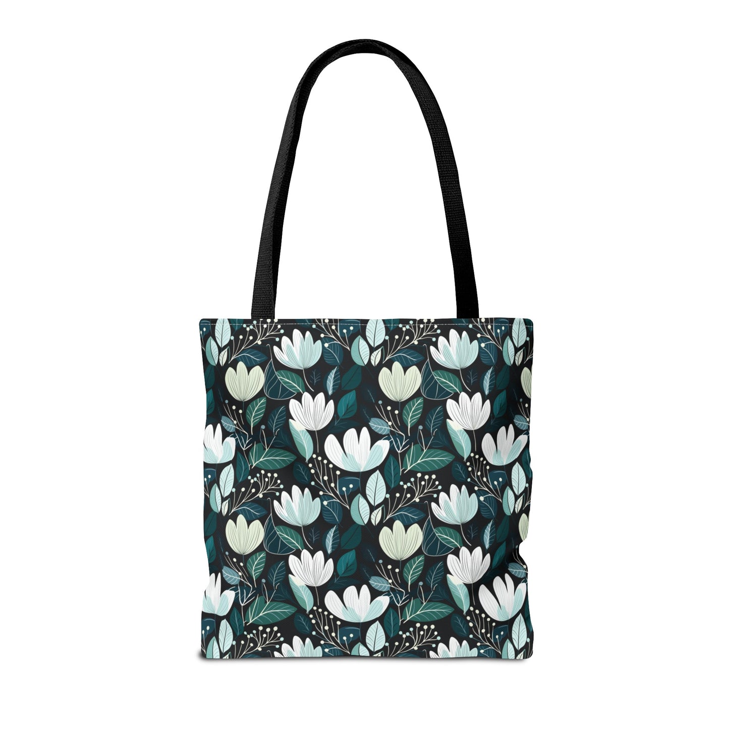 Nordic Floral Dark Tote Bag