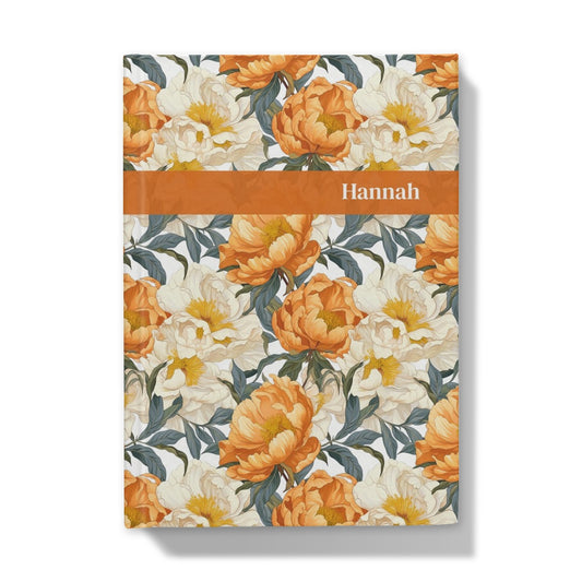 Orange Peonies Hardback A5 Journal