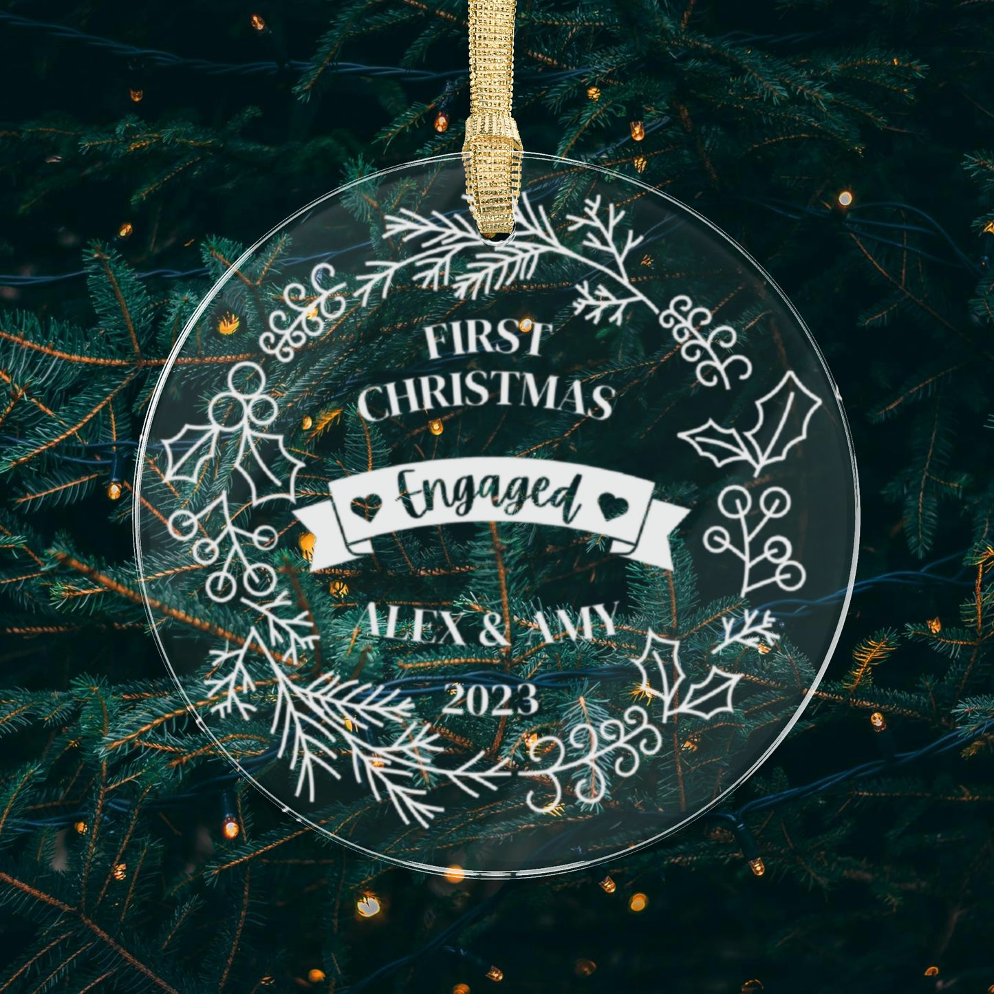 First Christmas Engaged - Acrylic Ornament