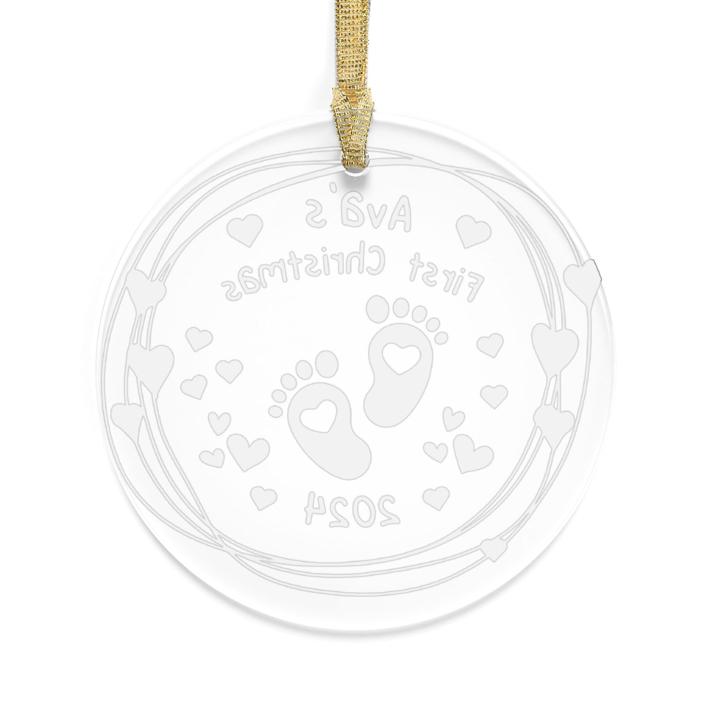 Baby's Footsteps First Christmas Acrylic Ornament