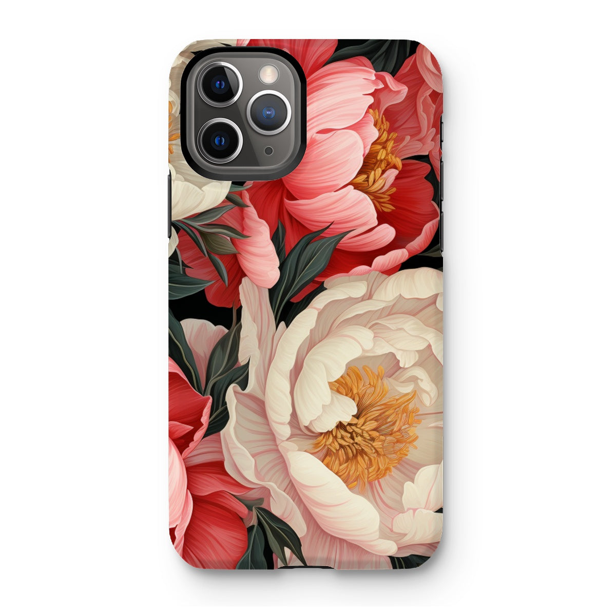 Pink White Peonies Tough Phone Case