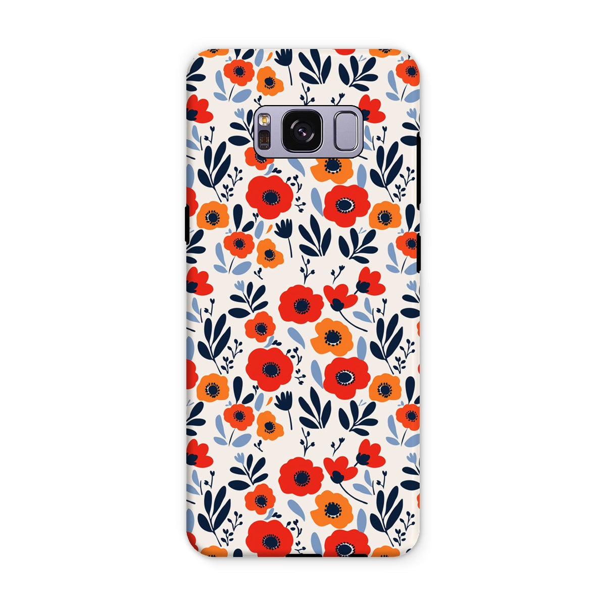 Orange Red Poppies Tough Phone Case