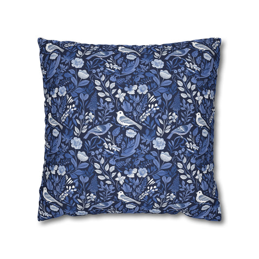 Birds In Blue Premium Pillow Case