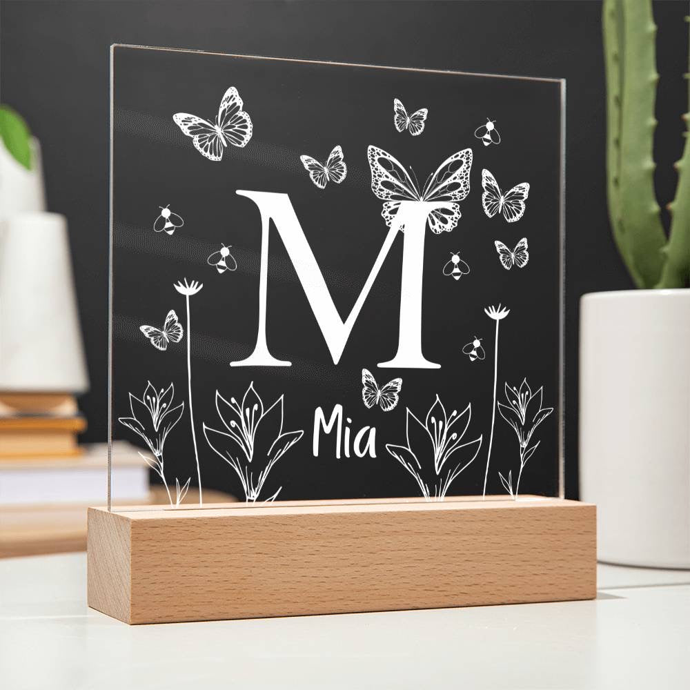 Butterfly Initial Plaque