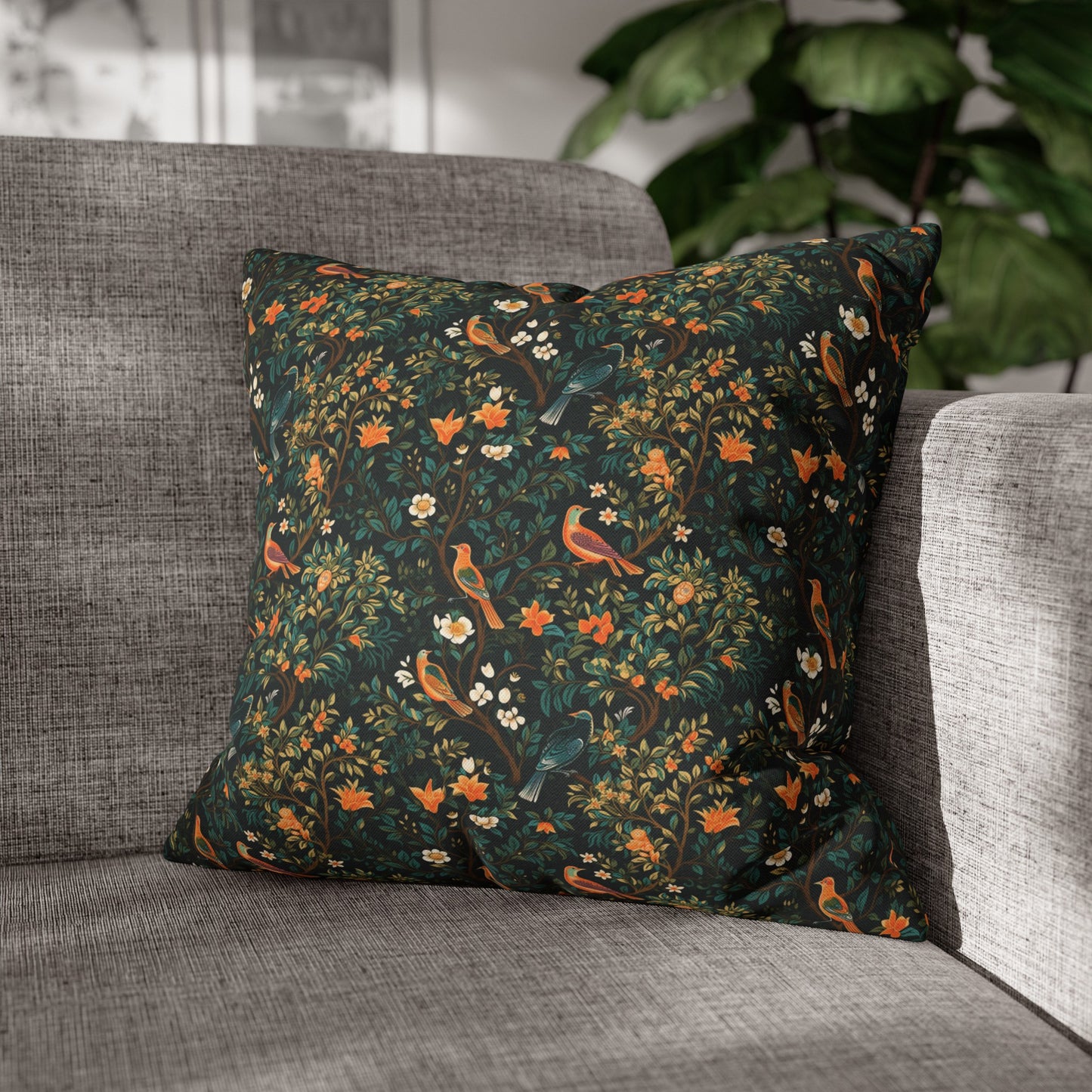 Floral Birds Premium Pillow Case