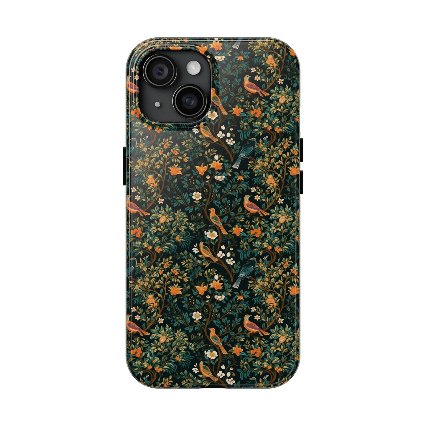 Midnight Birds Floral Tough Phone Case