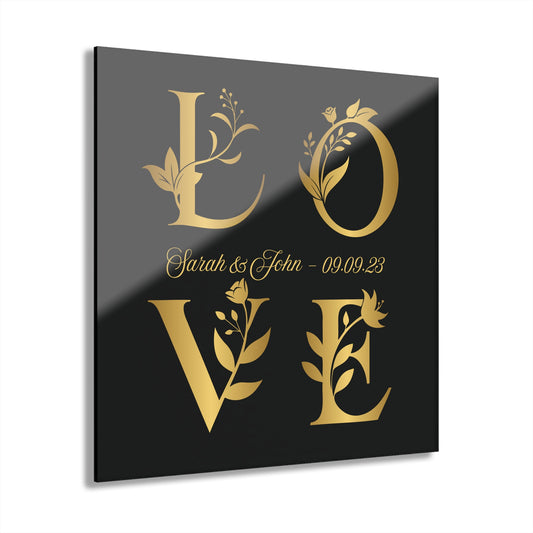 LOVE Floral Acrylic Panel