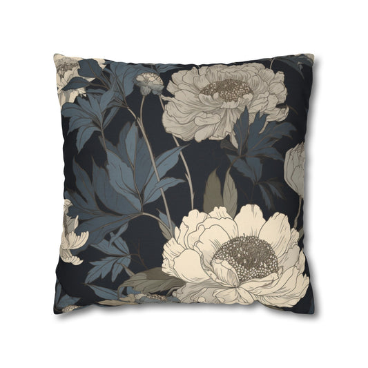 Midnight Peonies Premium Pillow Case