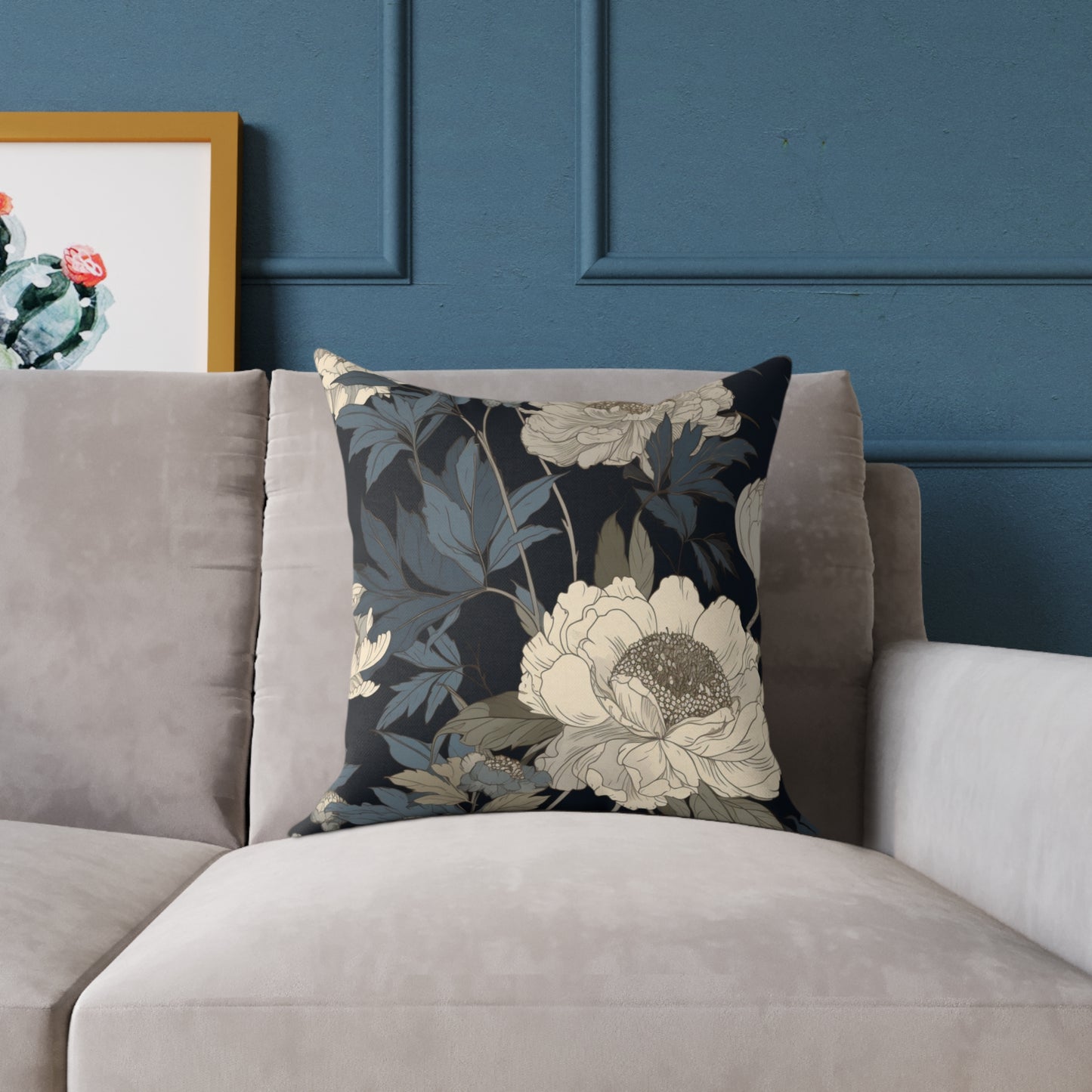 Midnight Peonies Premium Pillow Case