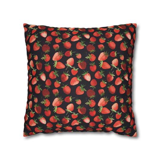 Midnight Strawberries Premium Pillow Case