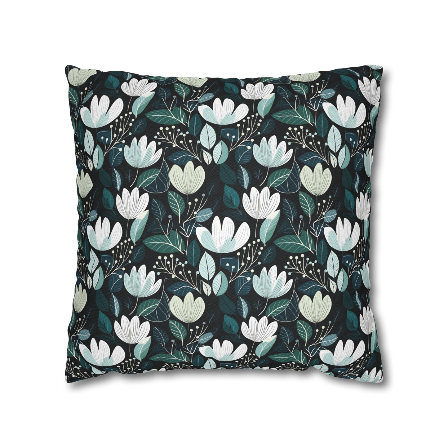 Nordic Floral Dark Premium Pillow Case