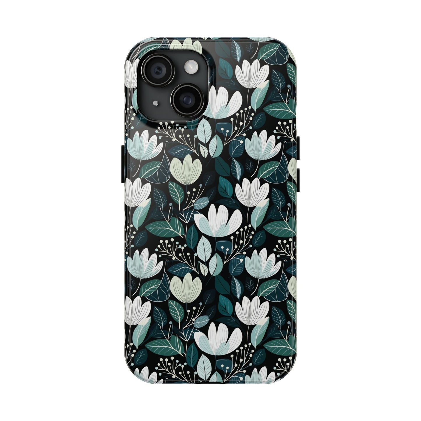 Nordic Floral Dark Tough Phone Case