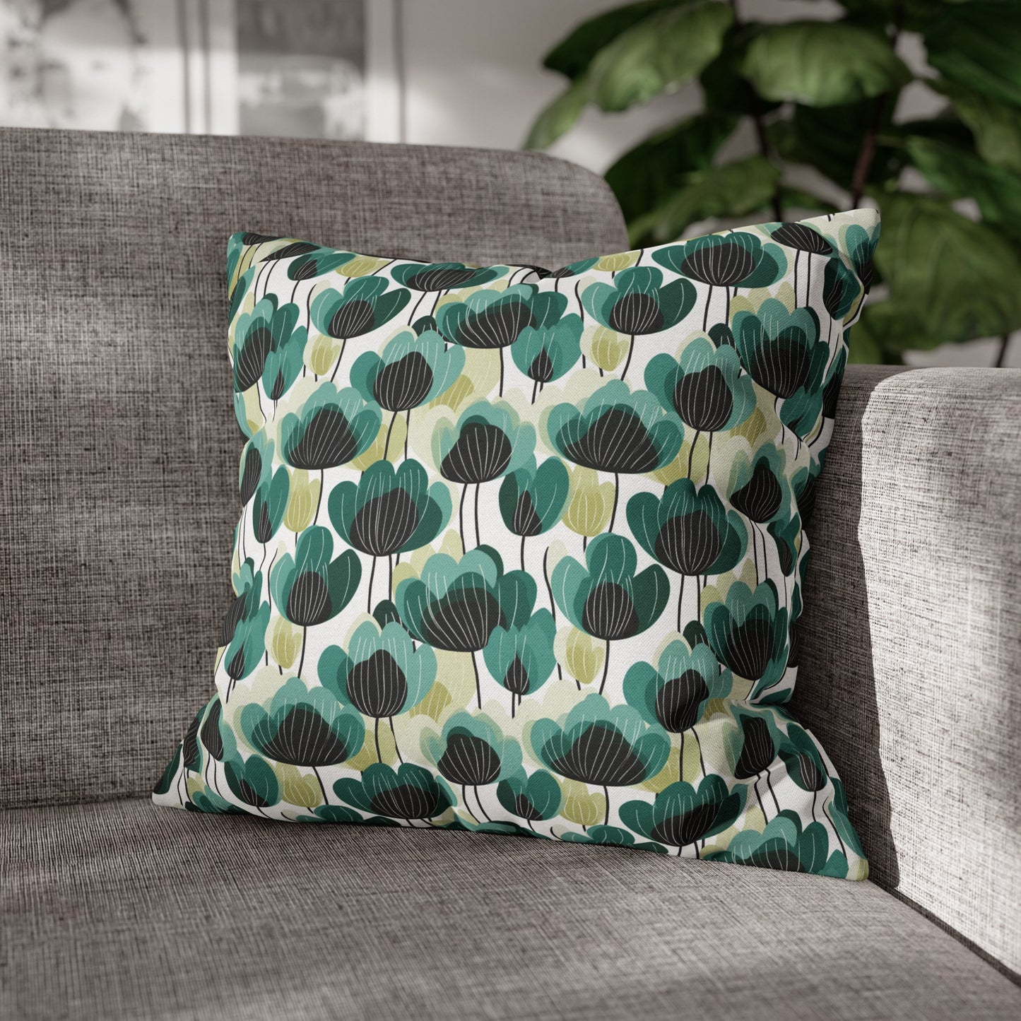 Nordic Floral Green Premium Pillow Case