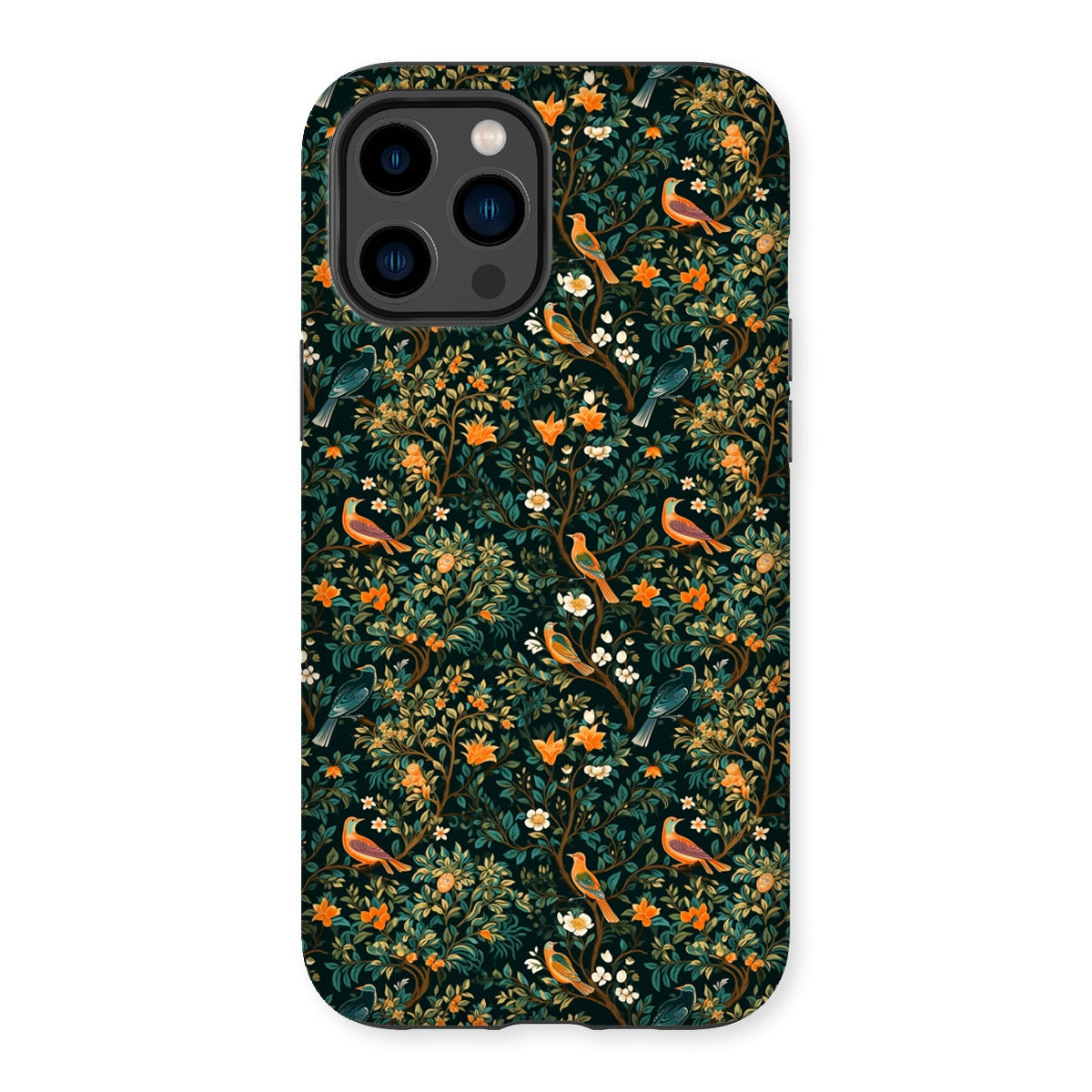 Midnight Birds Floral Tough Phone Case