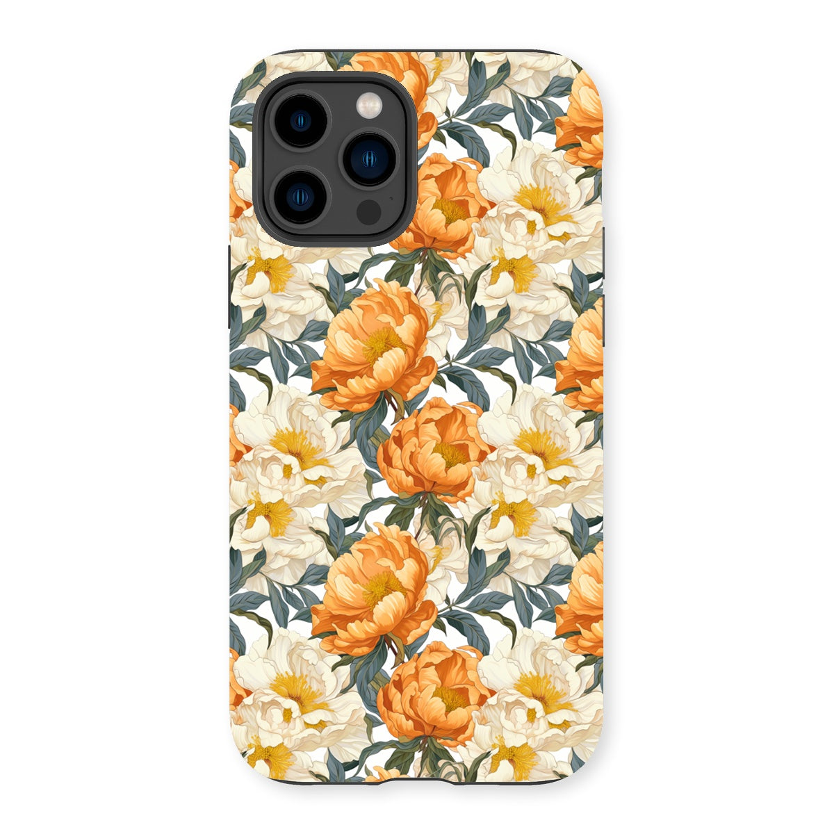 Orange Peonies Tough Phone Case