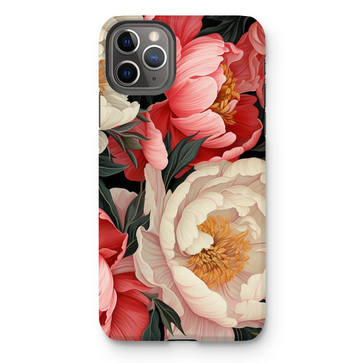 Pink White Peonies Tough Phone Case