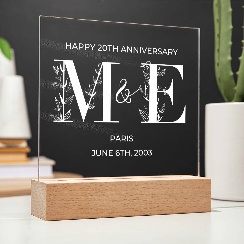 Anniversary Initials Plaque