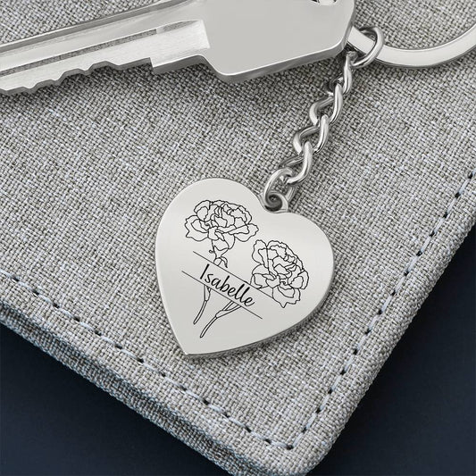 January Birth Flower Keychain