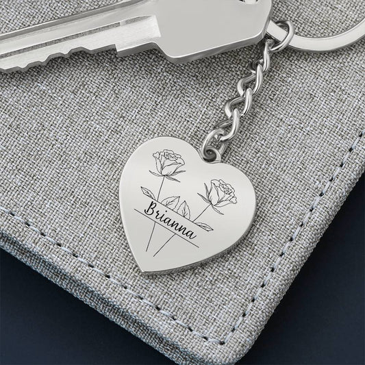 June Birth Flower Keychain