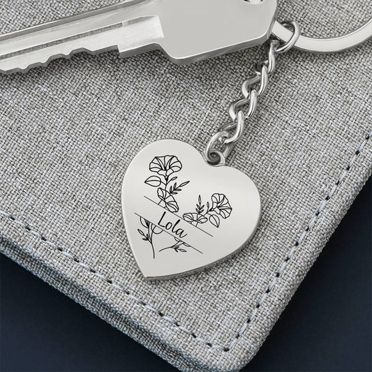 September Birth Flower Keychain