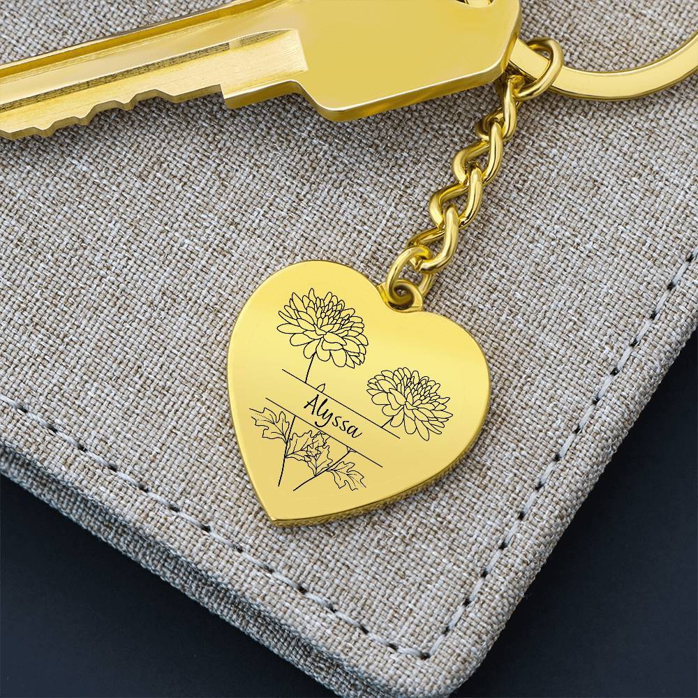 November Birth Flower Keychain