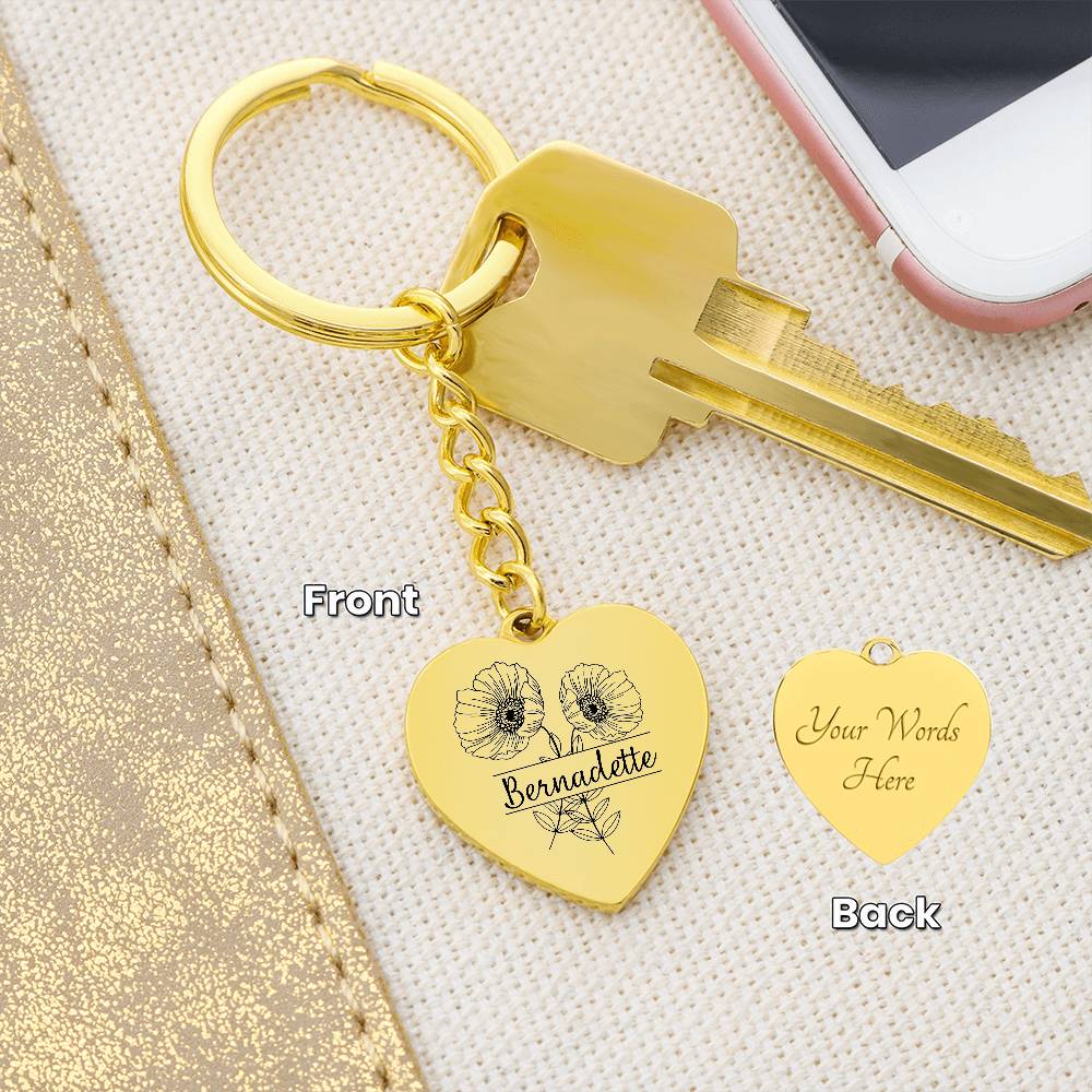 August Birth Flower Keychain