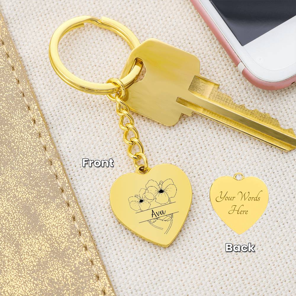 February Birth Flower Keychain