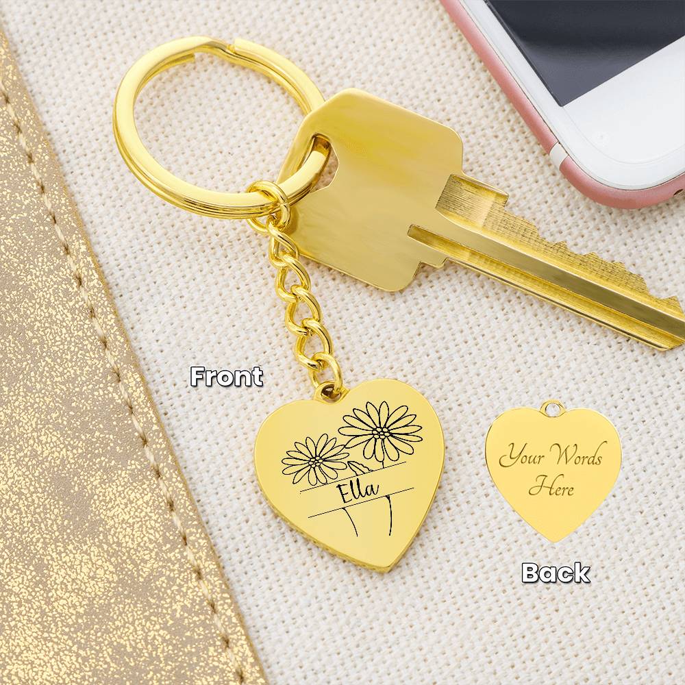 April Birth Flower Keychain