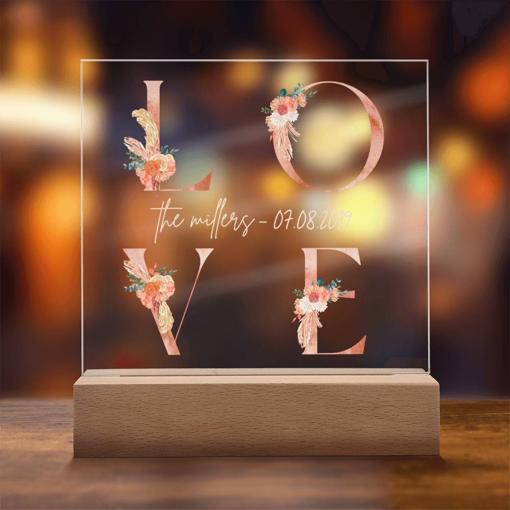 LOVE Floral Plaque