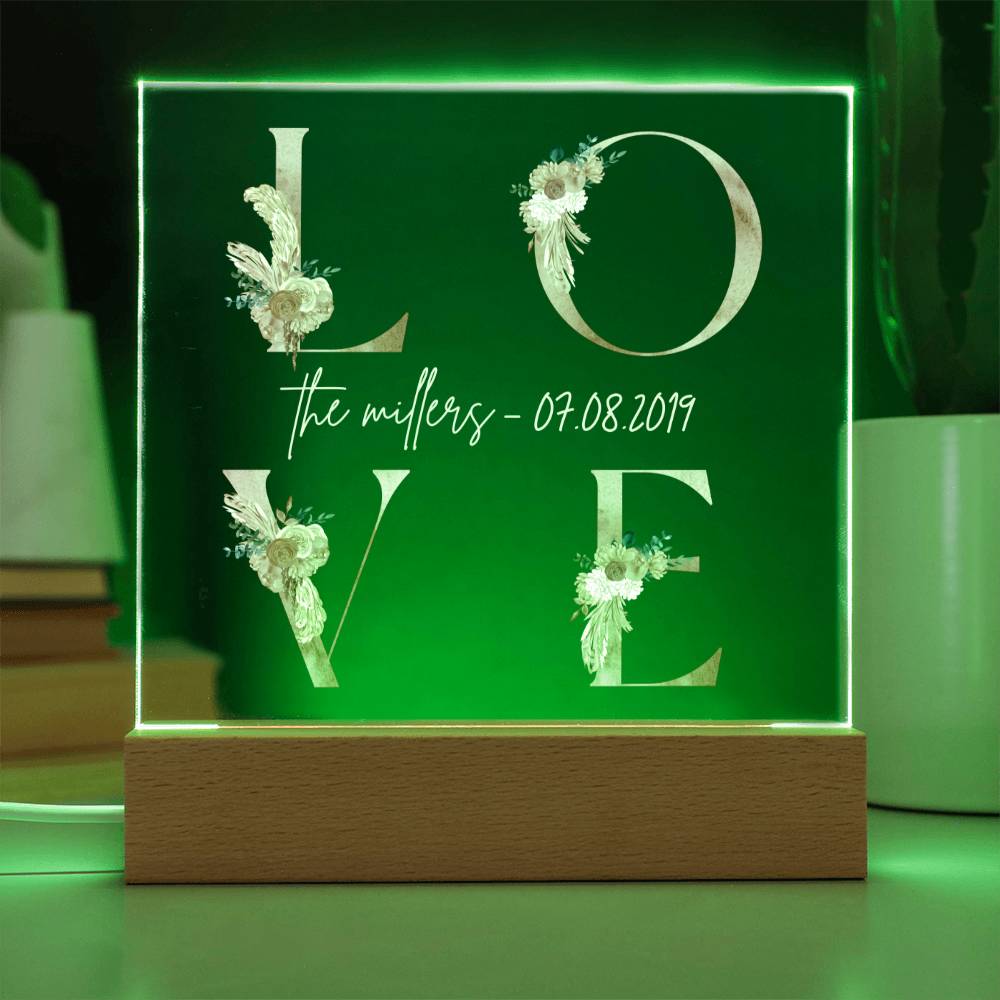 LOVE Floral Plaque