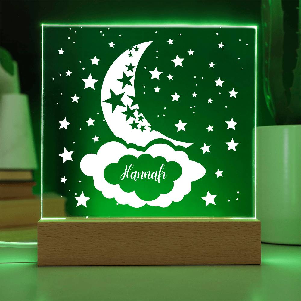 Starry Moon Acrylic Plaque