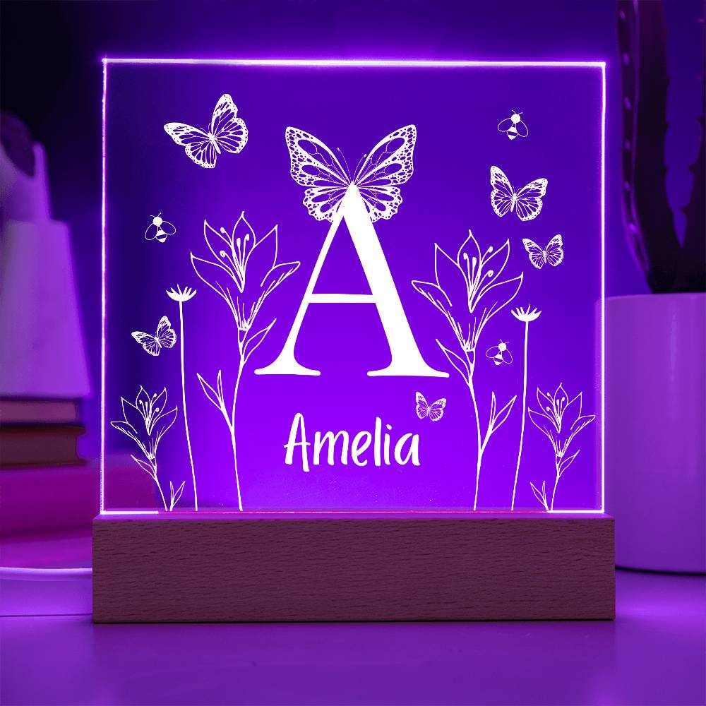 Butterfly Initial Acrylic Plaque