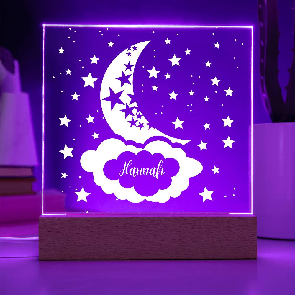 Starry Moon Acrylic Plaque