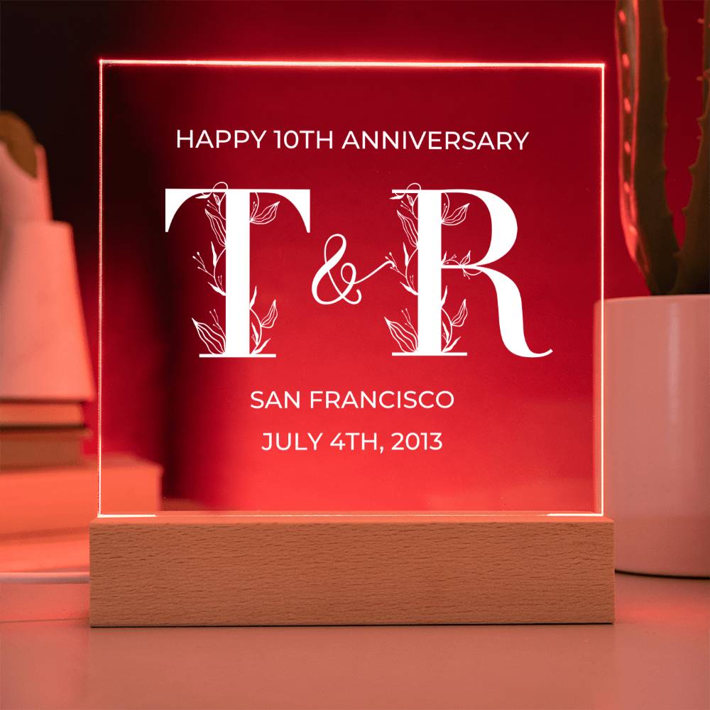 Anniversary Initials Plaque