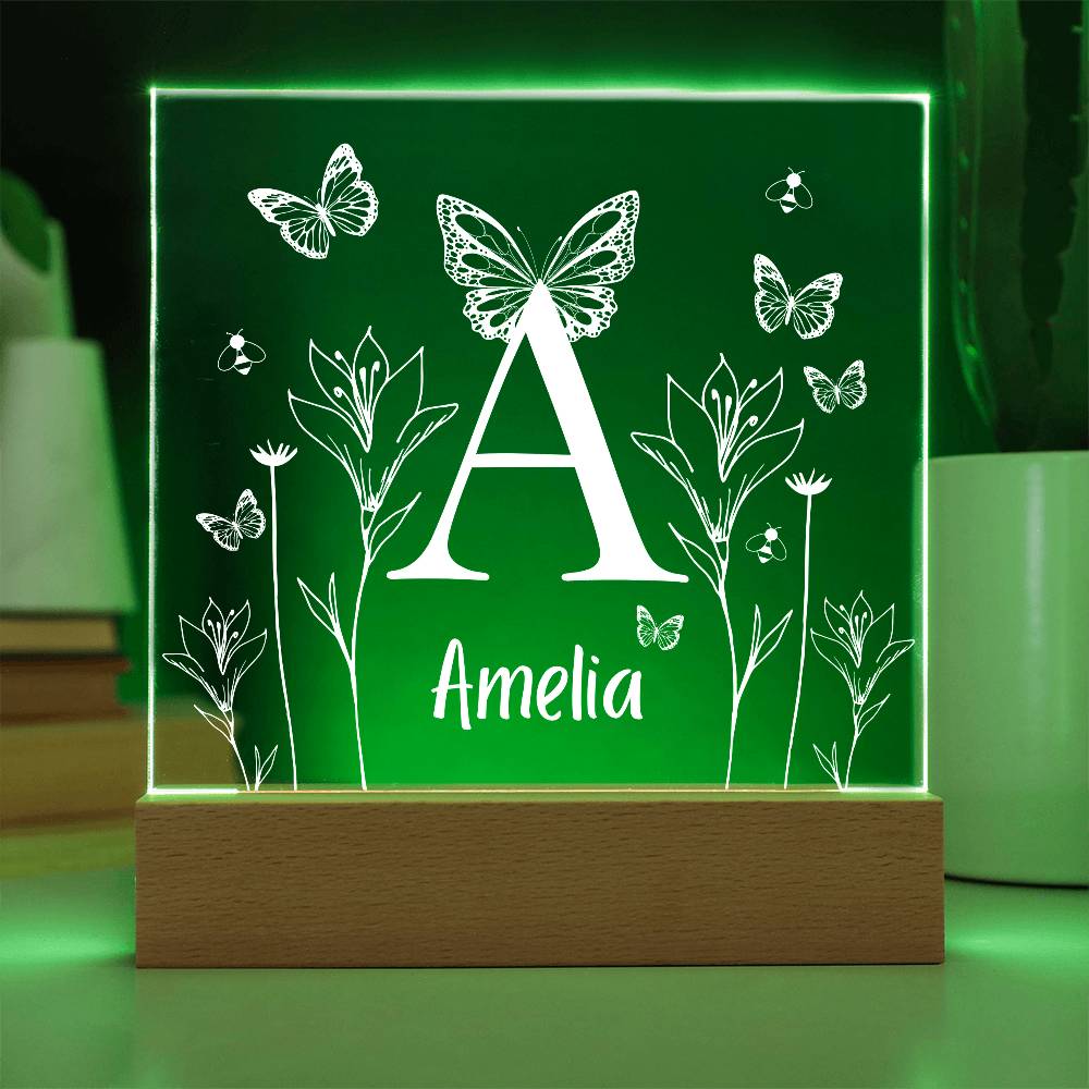 Butterfly Initial Acrylic Plaque