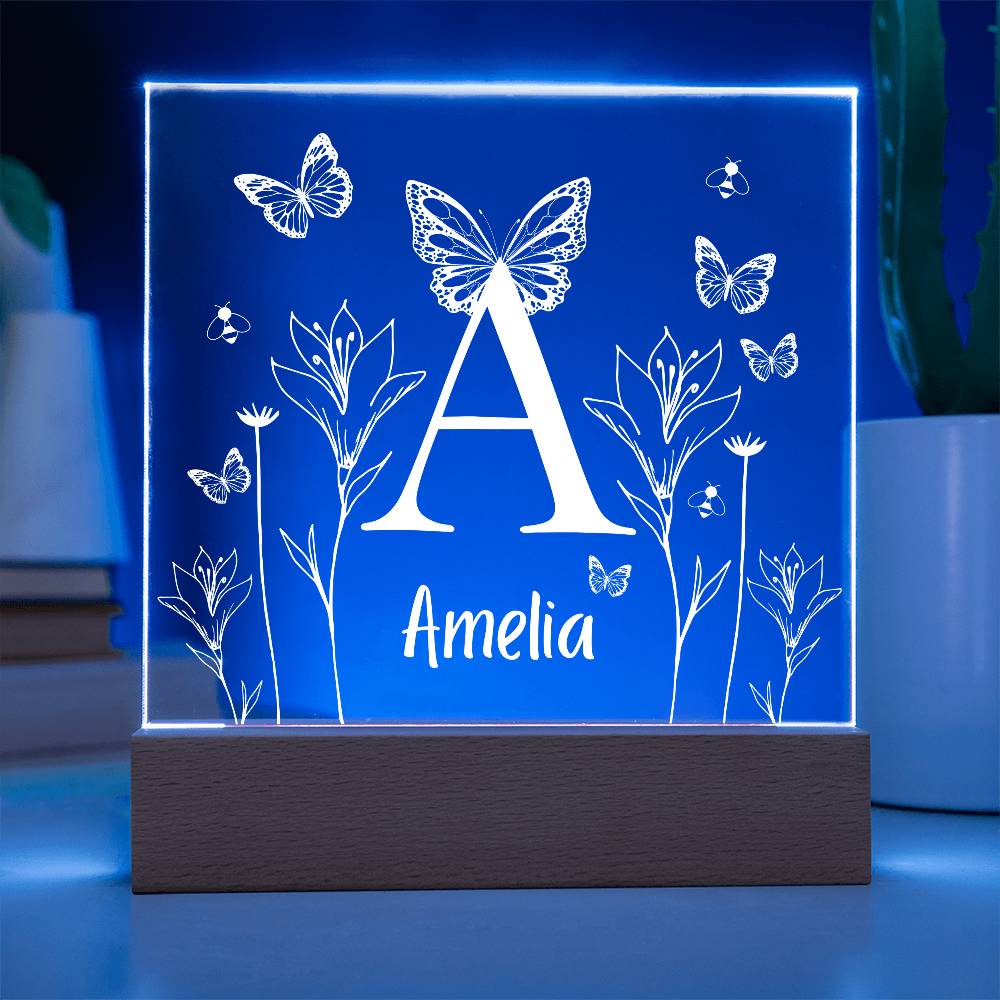 Butterfly Initial Acrylic Plaque