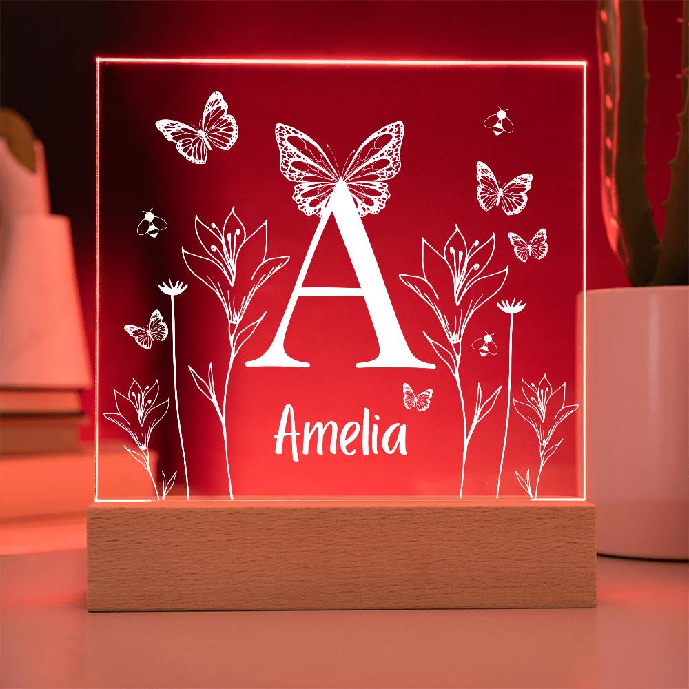 Butterfly Initial Acrylic Plaque