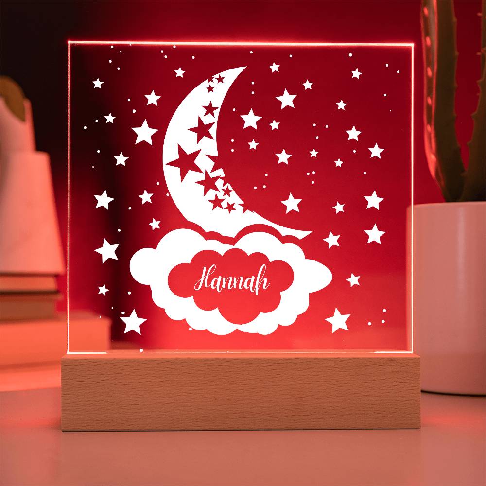 Starry Moon Acrylic Plaque