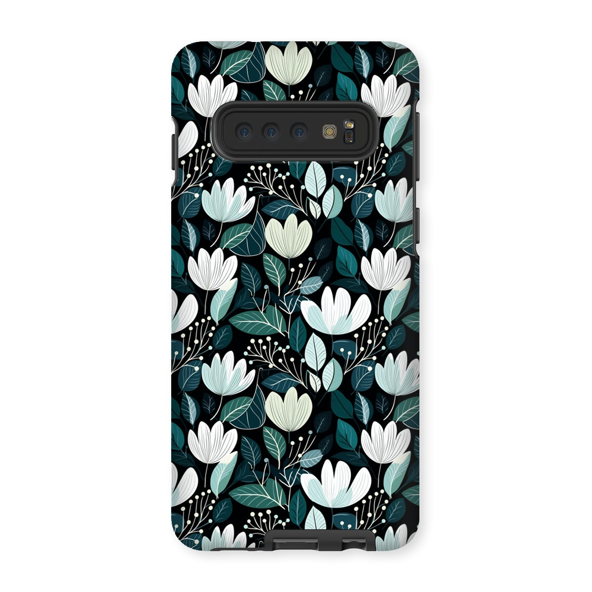 Nordic Floral Dark Tough Phone Case