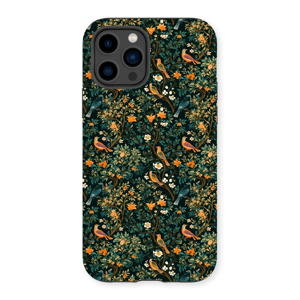 Midnight Birds Floral Tough Phone Case