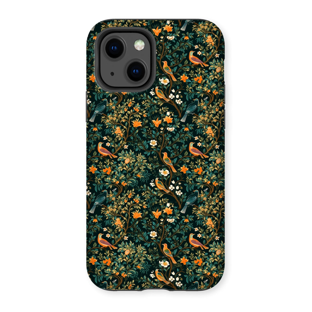 Midnight Birds Floral Tough Phone Case