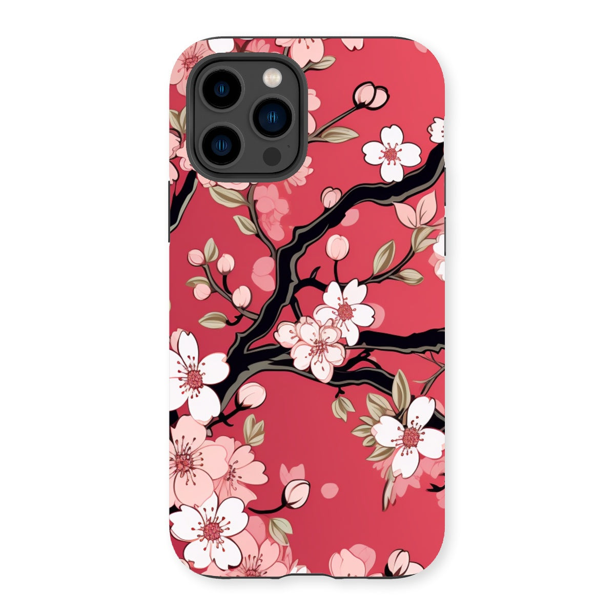 Fuchsia & Cherry Blossom Tough Phone Case