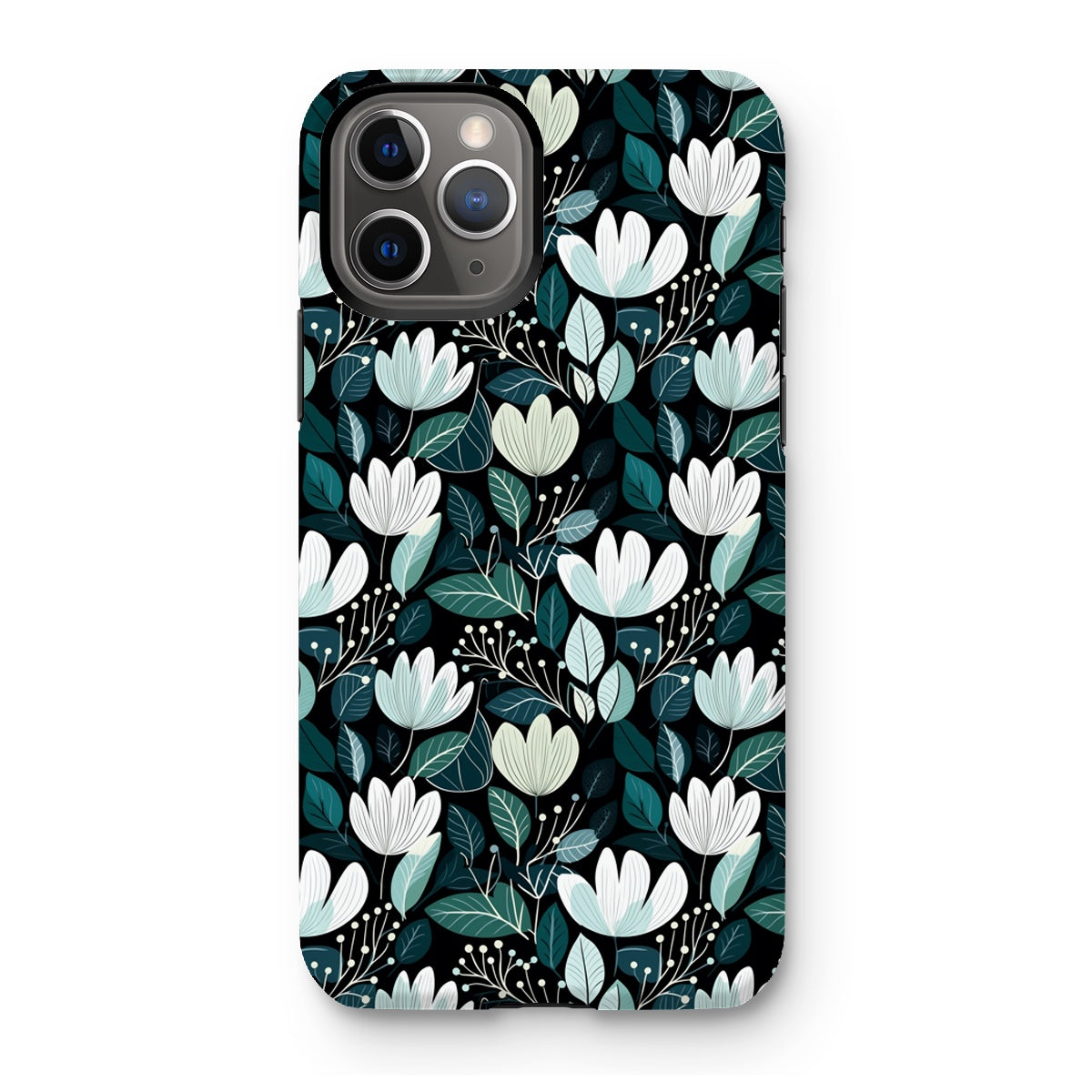 Nordic Floral Dark Tough Phone Case