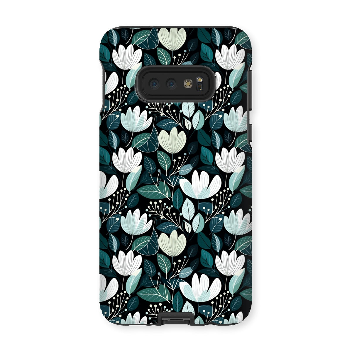 Nordic Floral Dark Tough Phone Case