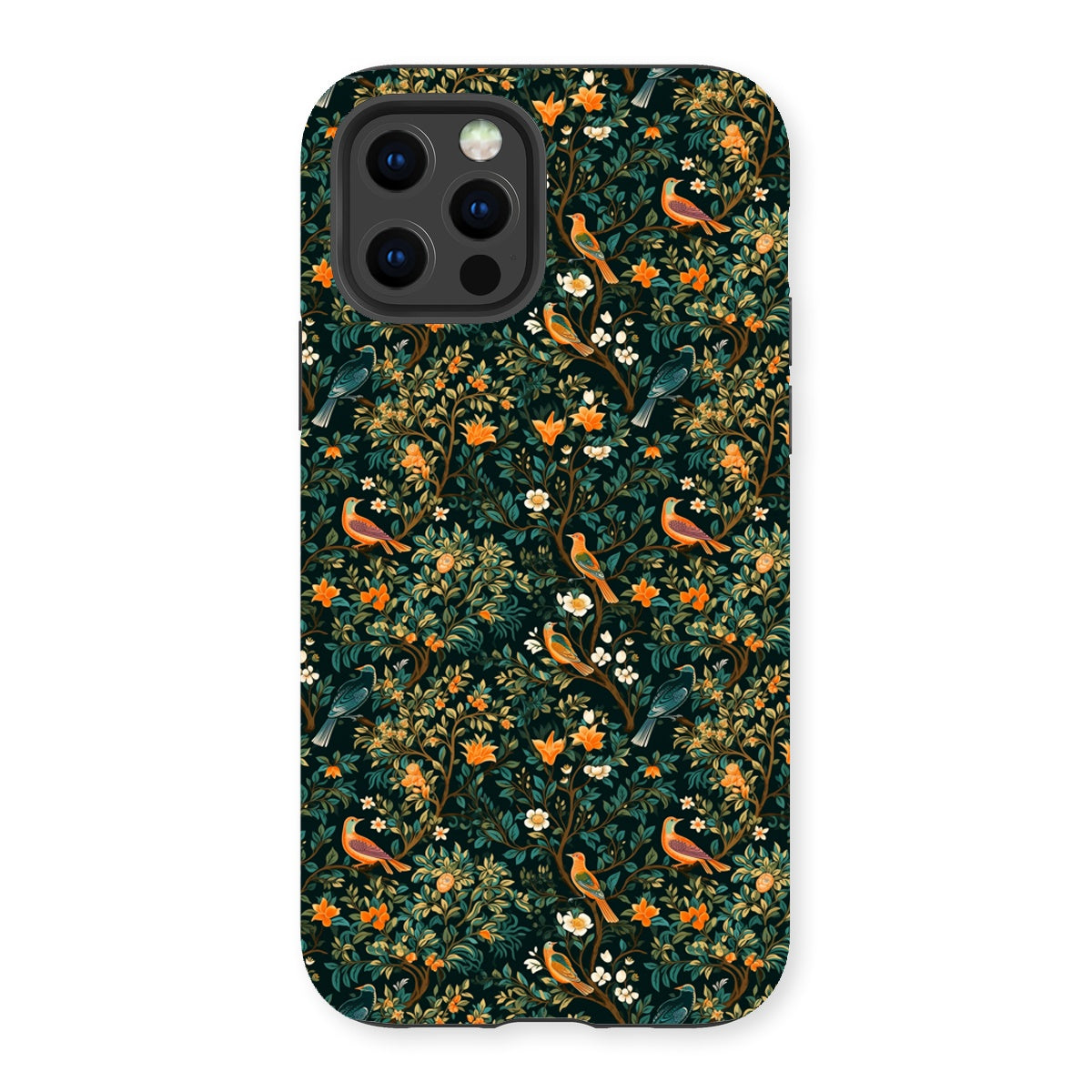 Midnight Birds Floral Tough Phone Case